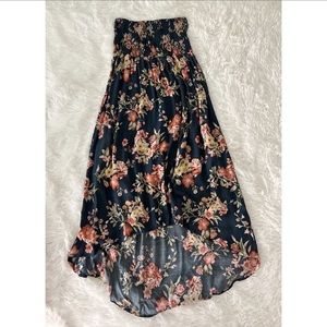 Dark Blue Floral Maxi Dress